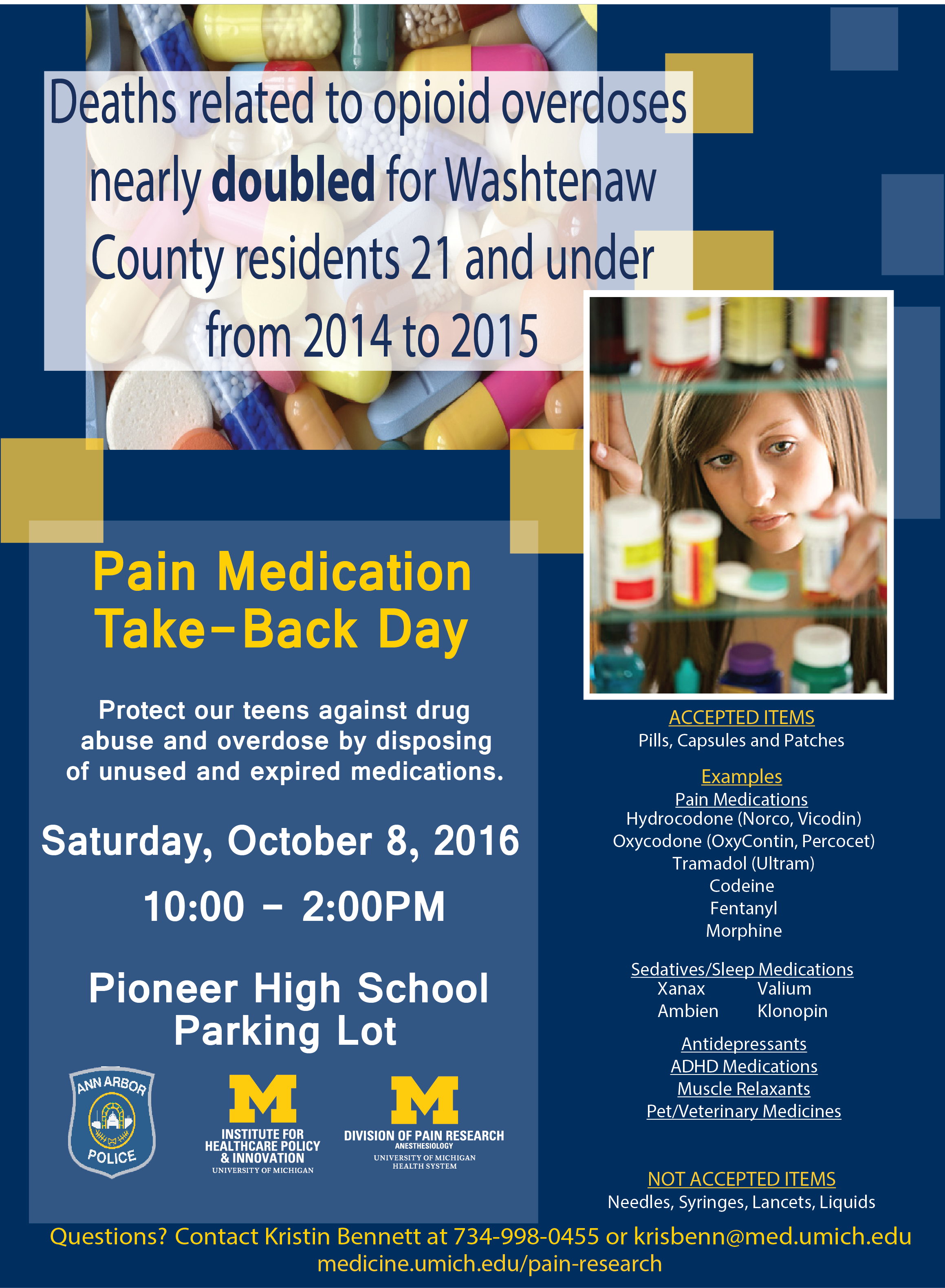 October 8 2016 Pain Medication Take Back Event Pain