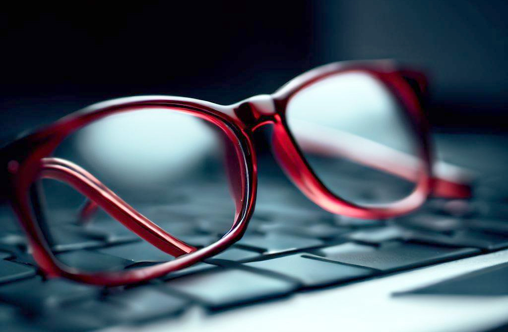 photo of reading glasses on a laptop computer