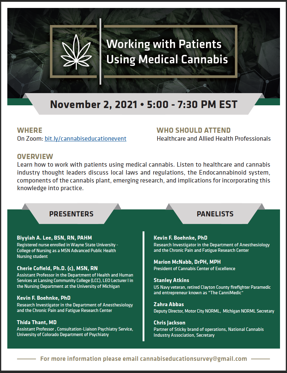 Cannabis education event flyer