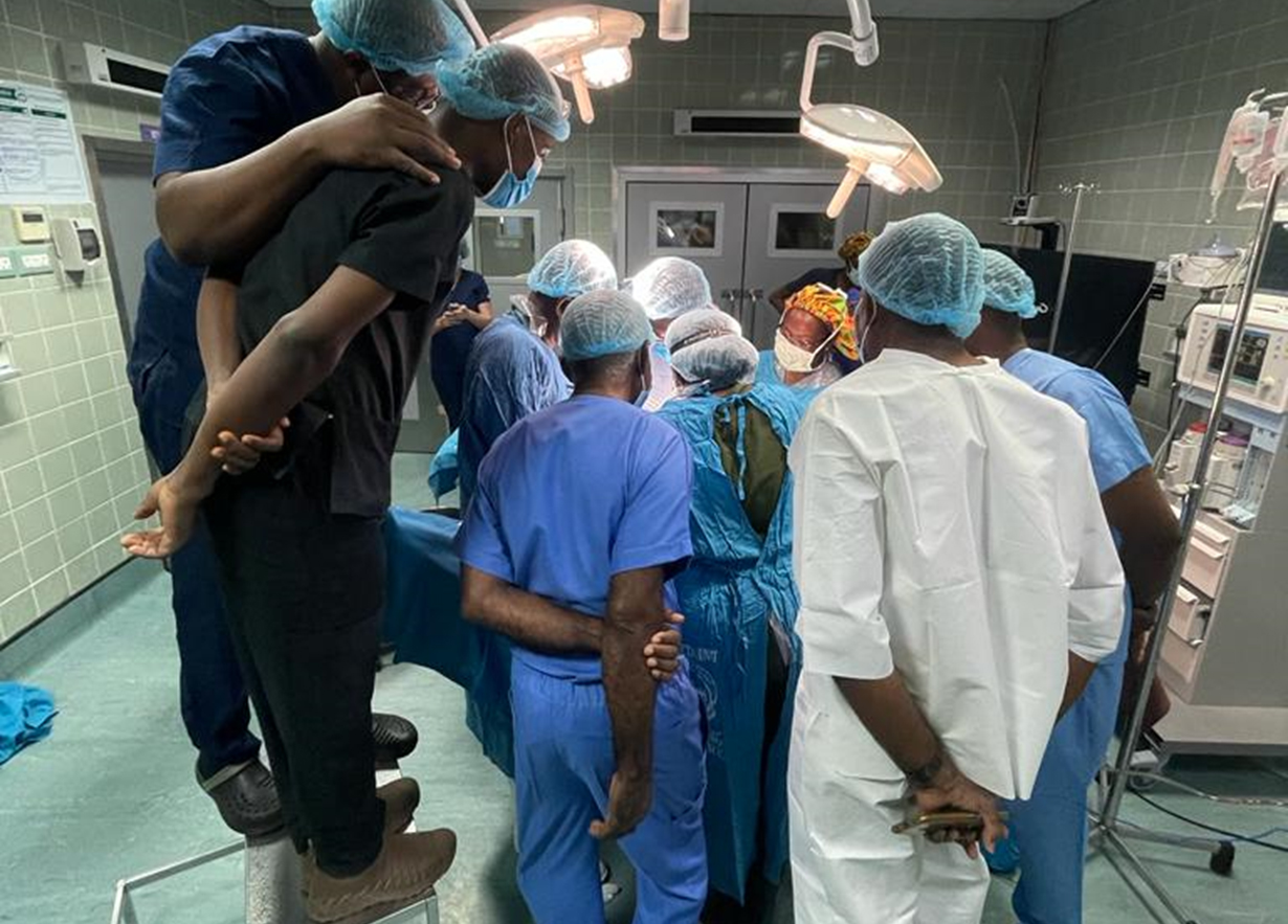 Kwakye in Ghana with colorectal surgery fellowship team