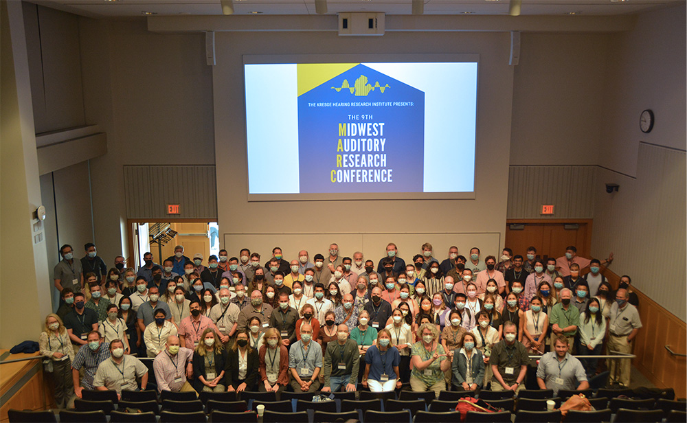 Group photo of attendees at the Midwest Auditory Research Conference
