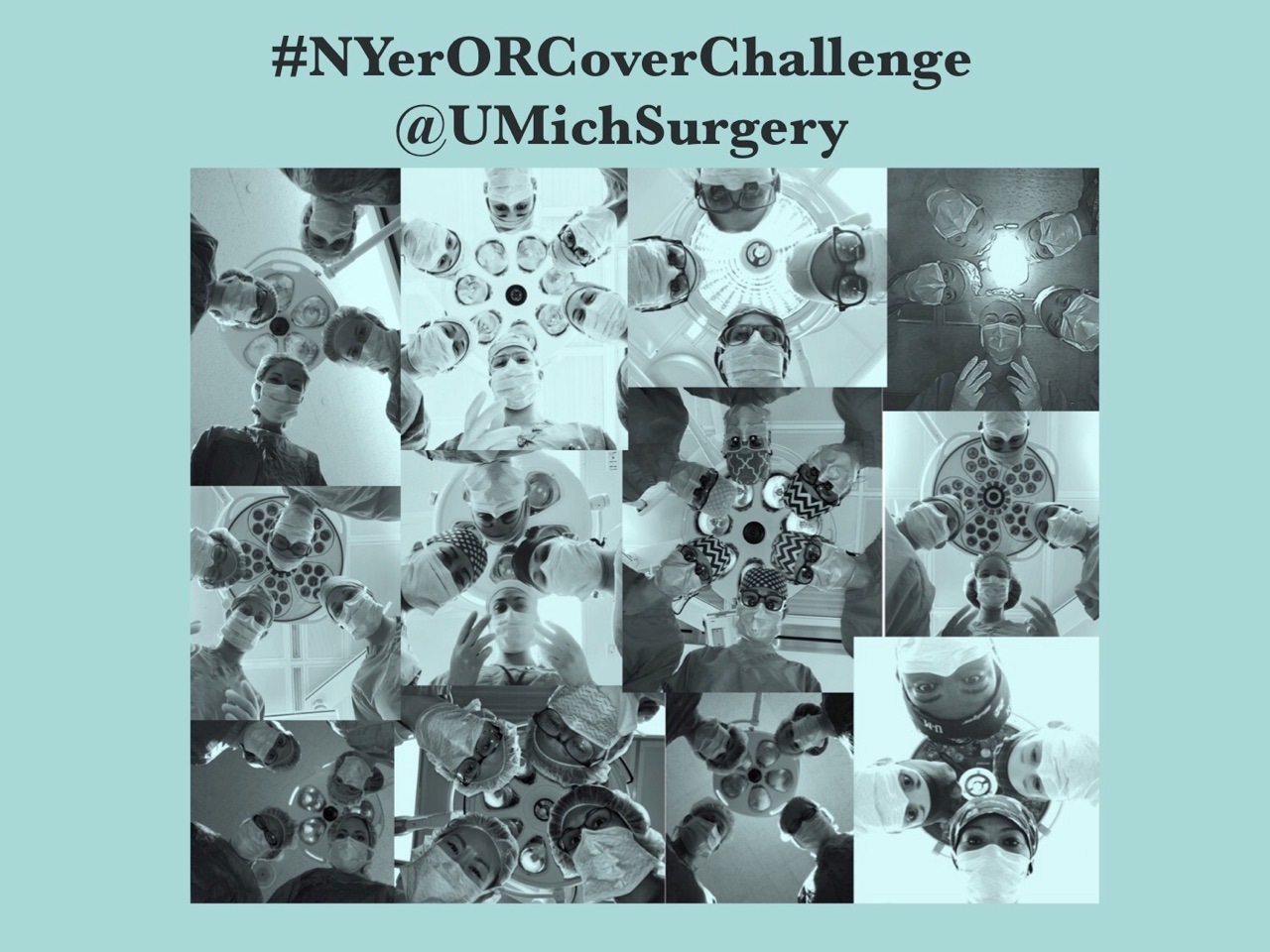 Collage of women surgeons re-creating the New Yorker cover #NYerORCoverChallenge @UMichSurgery