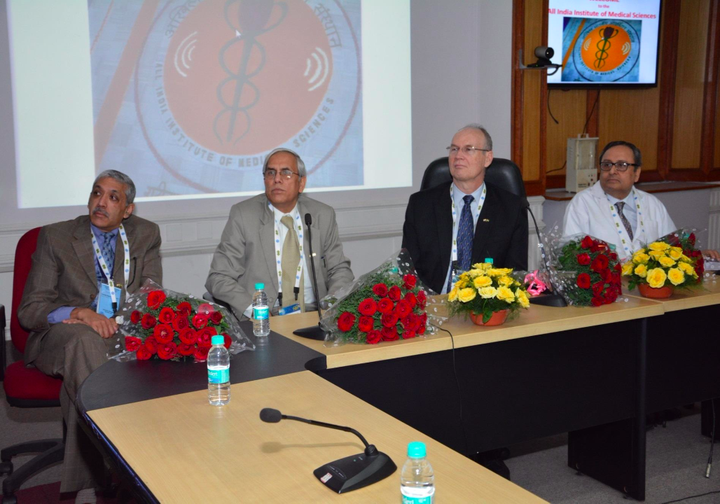 Group of representatives at the U-M and AIIMS research collaboration inauguration ceremony 