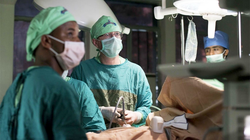 Dr. Punch and a team operating in Ethiopia.