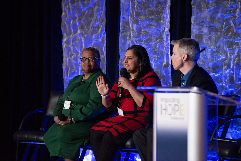Alfreda Rooks, Punita Thurman, Luke Shaefer speaking at the 2023 HOPE Symposium