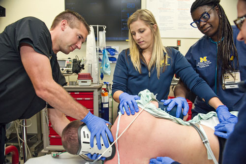 Emergency Medicine residents with a patient