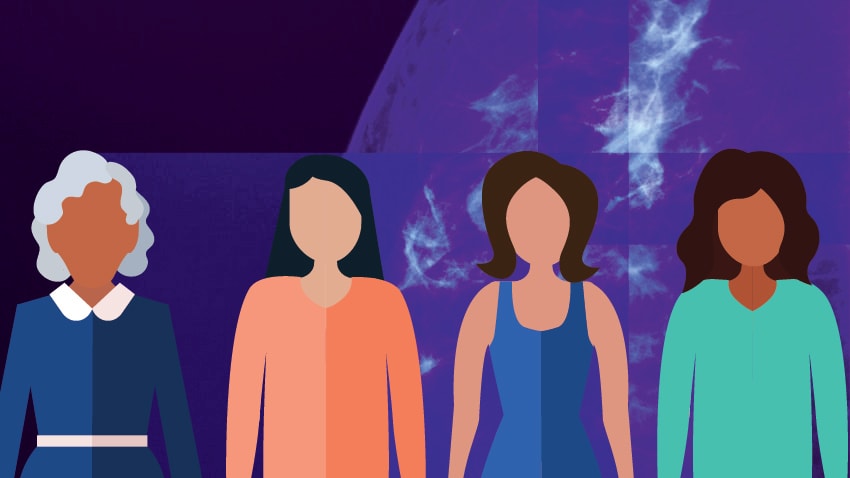 digital illustration of four women