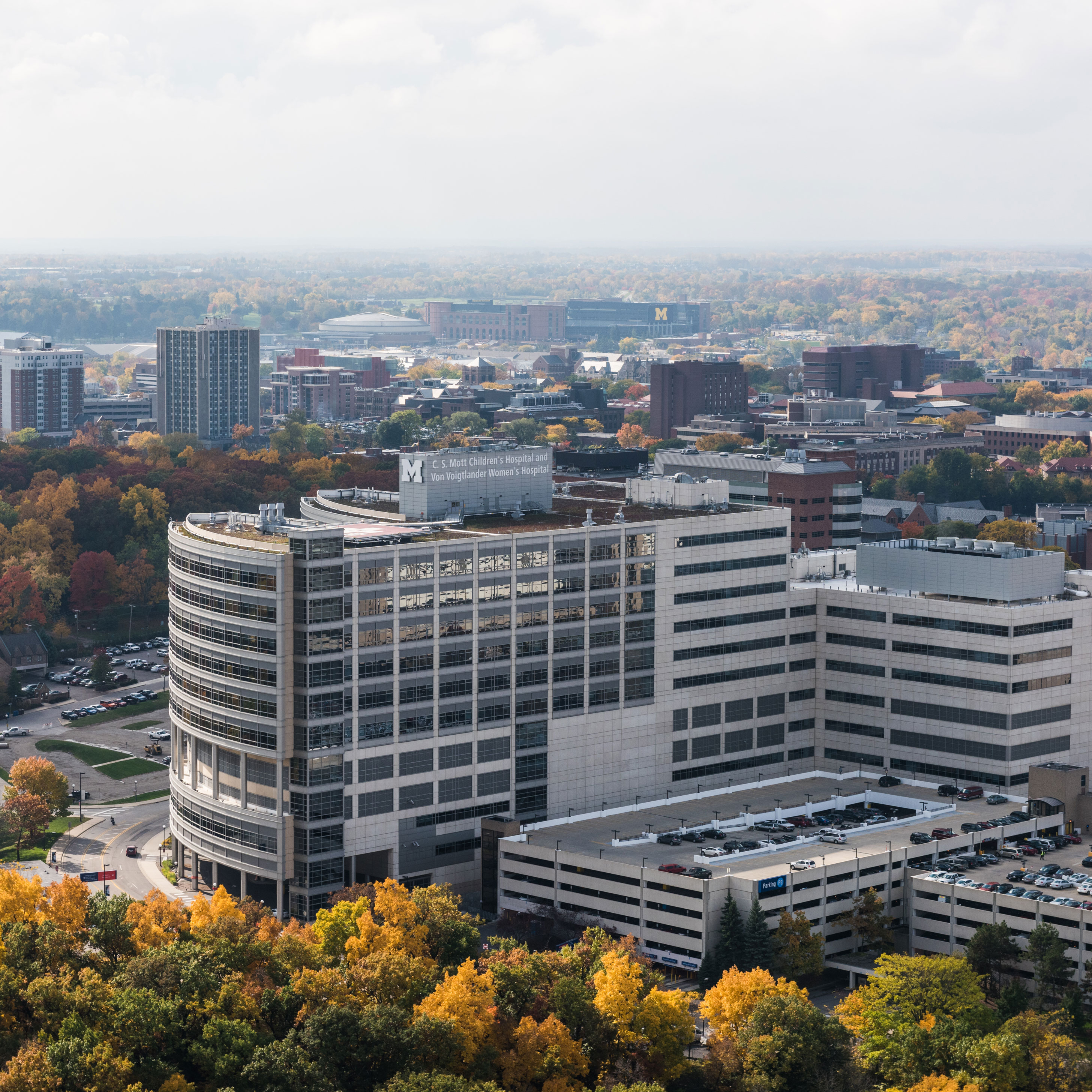 C.S. Mott Hospital Fall Aerial View