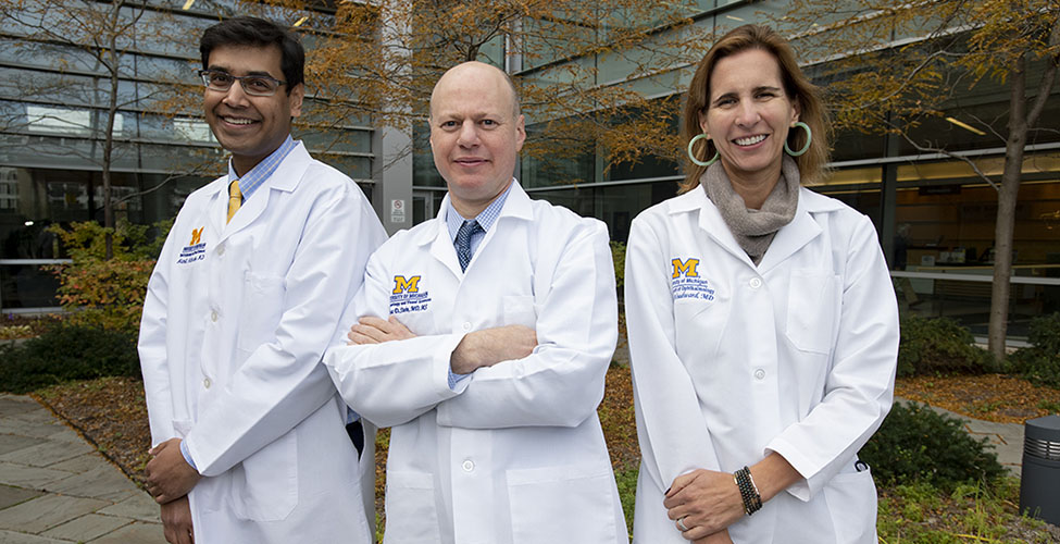 Nambi Nallasamy, M.D., Joshua D. Stein, M.D., M.S., and Maria A. Woodward, M.D., M.S. All are working on ways to apply machine learning to ophthalmology