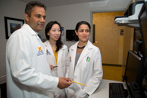 K. Thiran Jayasundera, MD, Dr. Qian, and Fernanda Abalem, MD, research scholar from Brazil.