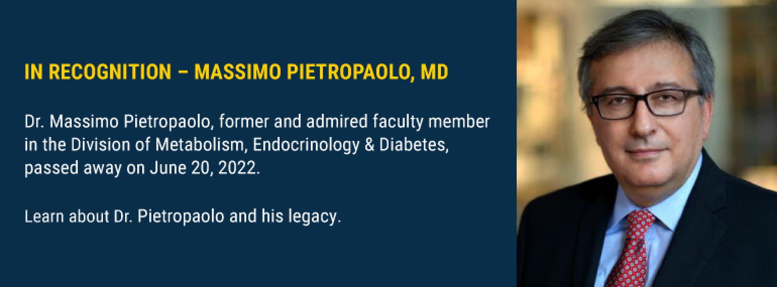 In Recognition - Massimo Pietropaolo, MD
