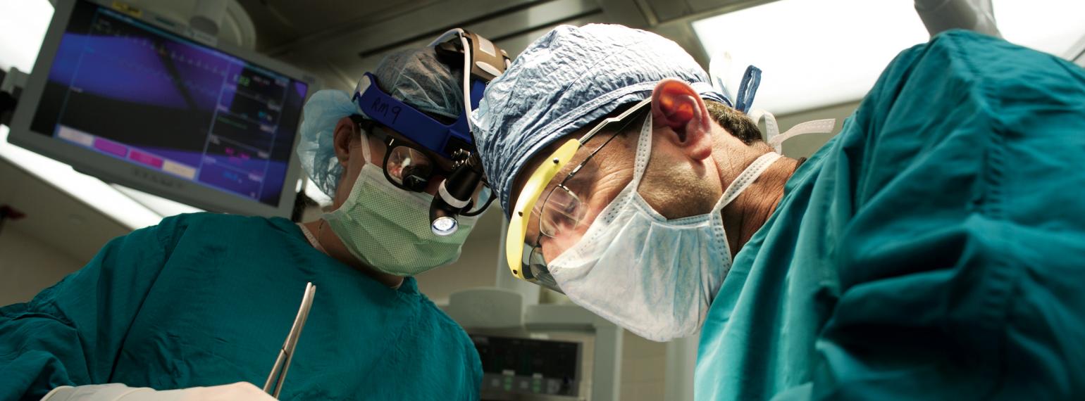Dr. Hirschl and team member in the operating room