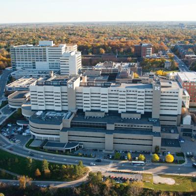 Aerial view of Michigan Medicine medical campus