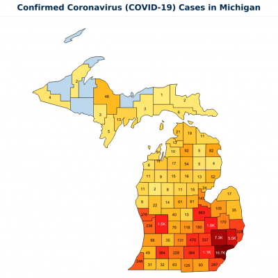 Michigan COVID-19 Map 4.30.20