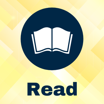 Image reads "Read" with a book icon on a dark blue circle. 