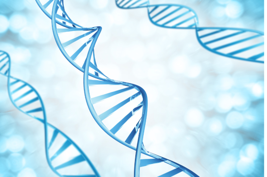 Image of a DNA Gene with a blue background