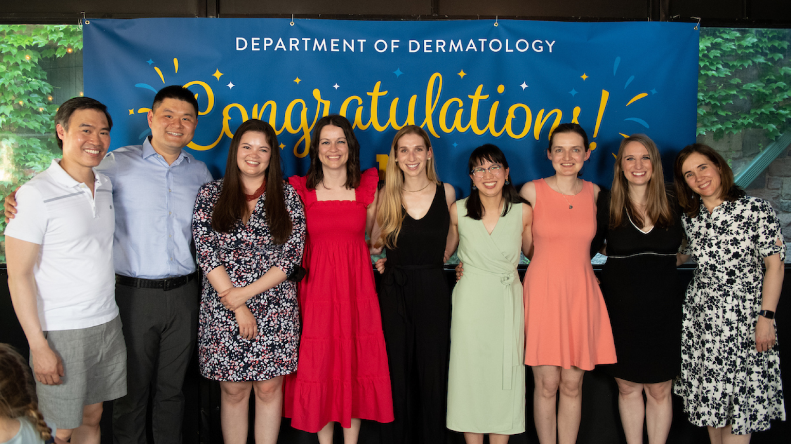 Dermatology Residency Class of 2022 with program leadership
