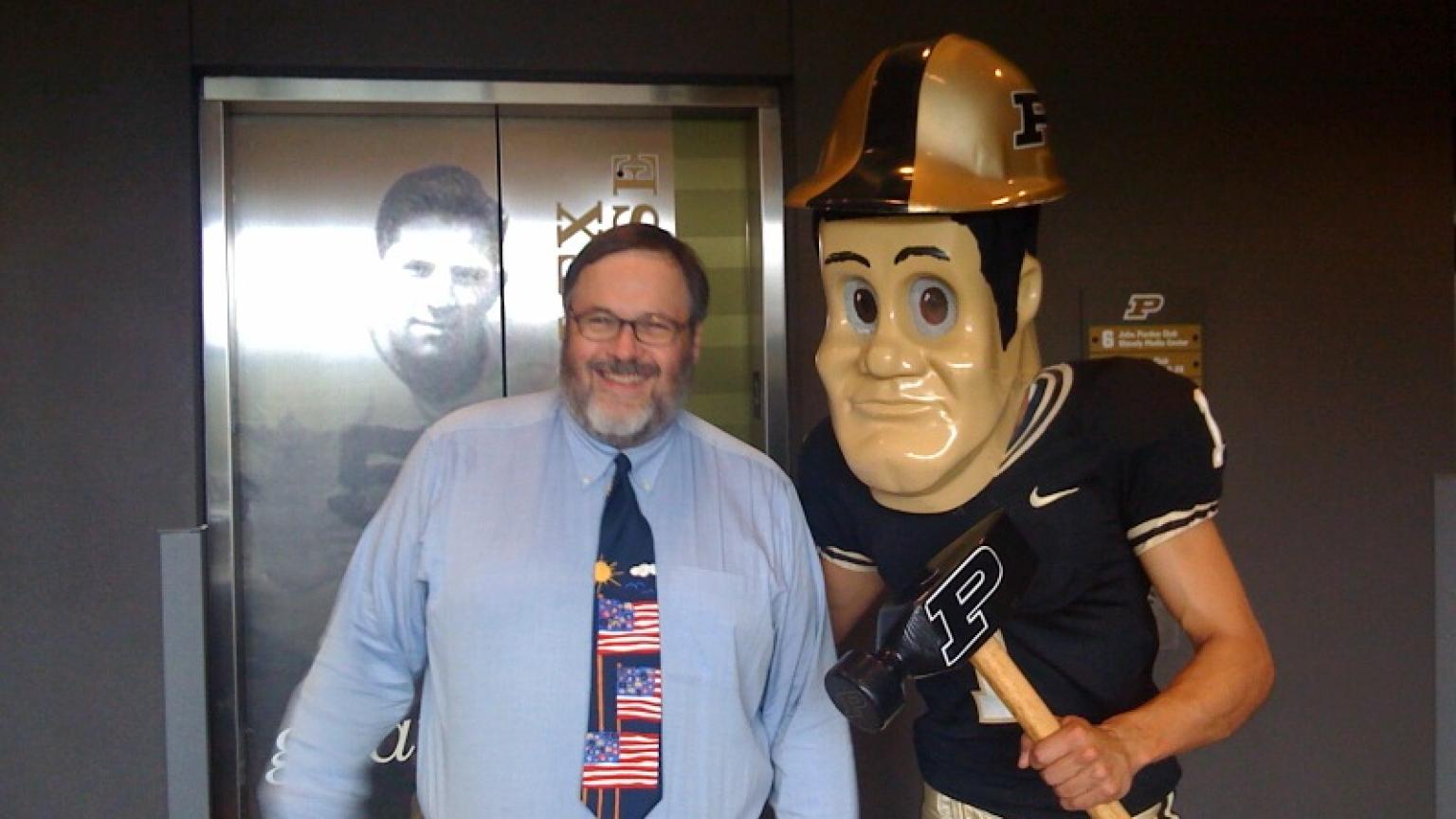 Kent with the Purdue mascot