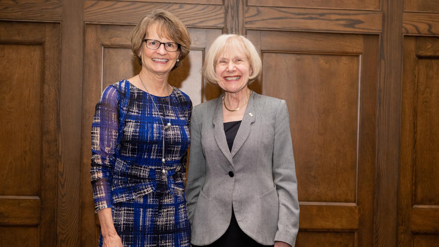 photo of Dr. Eva Feldman and Provost Laurie McCauley