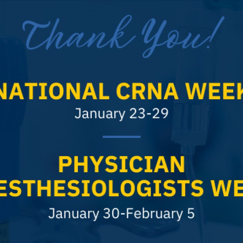 Thank you, CRNAs and anesthesiologists