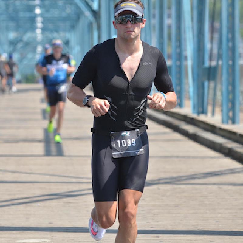 Cody Mullens competes in Ironman