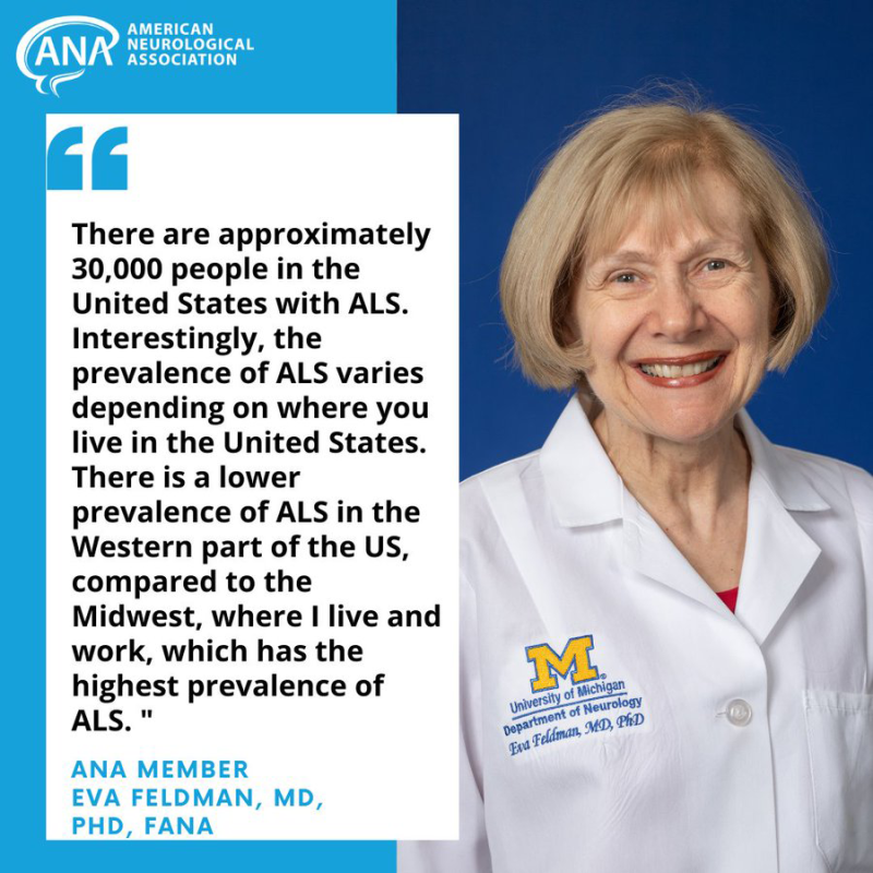 graphic from the American Neurological Association to go with a Q&A about ALS with Dr. Eva Feldman