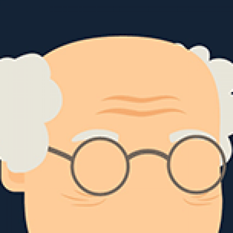 Graphic of older man with eyeglasses
