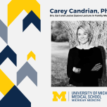 Image with a headshot of Dr. Carey Candrian, also reads Drs. Earl and Louise Zazove Lecture in Family Medicine featuring Dr. Carey Candrian