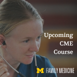 Woman with stethoscope. Image reads "Upcoming CME Course"