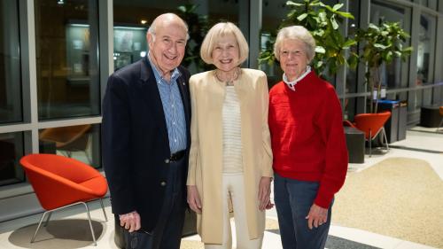 photo of Drs. Gil Omenn and Eva Feldman with Martha Darling