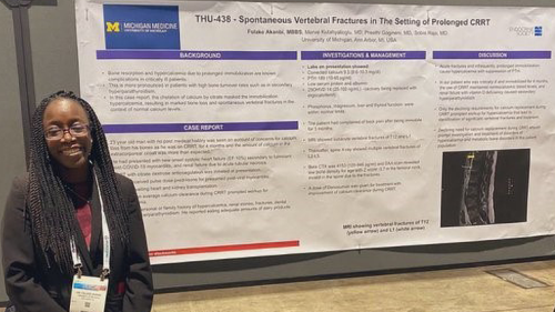 Dr. Folake Akanbi with her poster at ENDO 2023