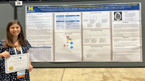 Dr. Melda Sonmez Ince with her poster at ENDO 2023