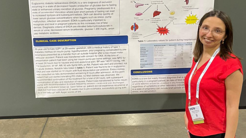 Dr. Seda Grigoryan with her poster at ENDO 2022