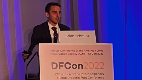 Dr. Brian Schmidt speaking at the 2022 American Limb Preservation Conference