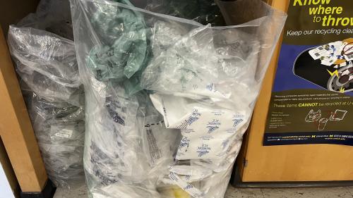 a photo of plastic bags ready to be recycled