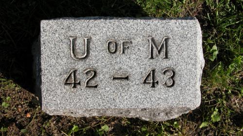 Fairview Cemetery U of M gravestone 1942-43