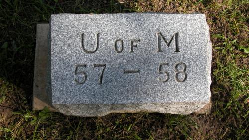 Fairview Cemetery U of M gravestone 1957-58