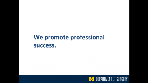 "We promote professional success" - eighth slide of "This Is What We Stand For" presentation