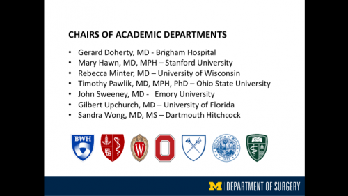 Chairs of Academic Departments Nationally - ninth slide of "This Is What We Stand For" presentation