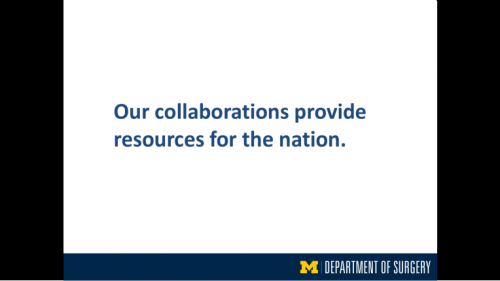 "Our collaborations provide resources for the nation" - fourteenth slide of "This Is What We Stand For" presentation