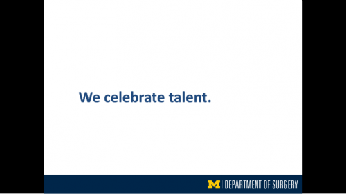 "We celebrate talent" - sixteenth slide of "This Is What We Stand For" presentation