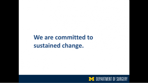 "We are committed to sustained change" - twenty-second slide of "This Is What We Stand For" presentation